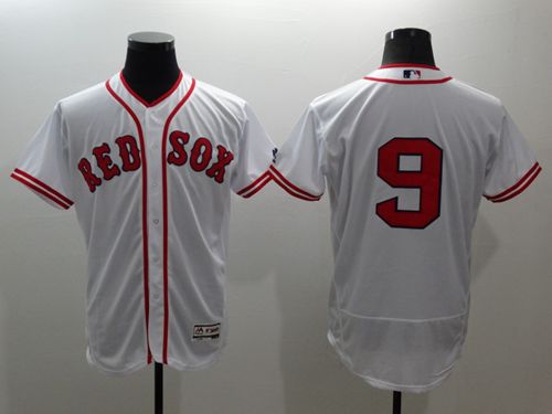 Red Sox #9 Ted Williams White Flexbase Authentic Collection Cooperstown Stitched MLB Jersey